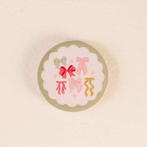 Bow Affair Wood Enamel Coasters S/4