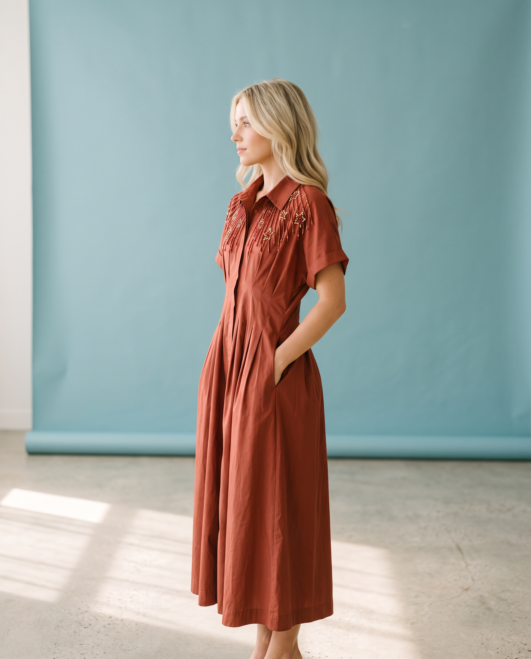 Hook ’Em Rust Cinch Dress