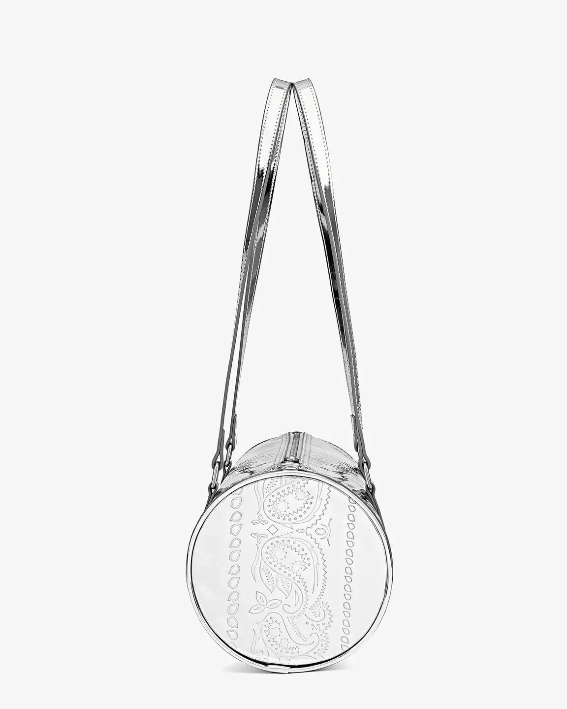 Silver Paisley Barrel Bag
