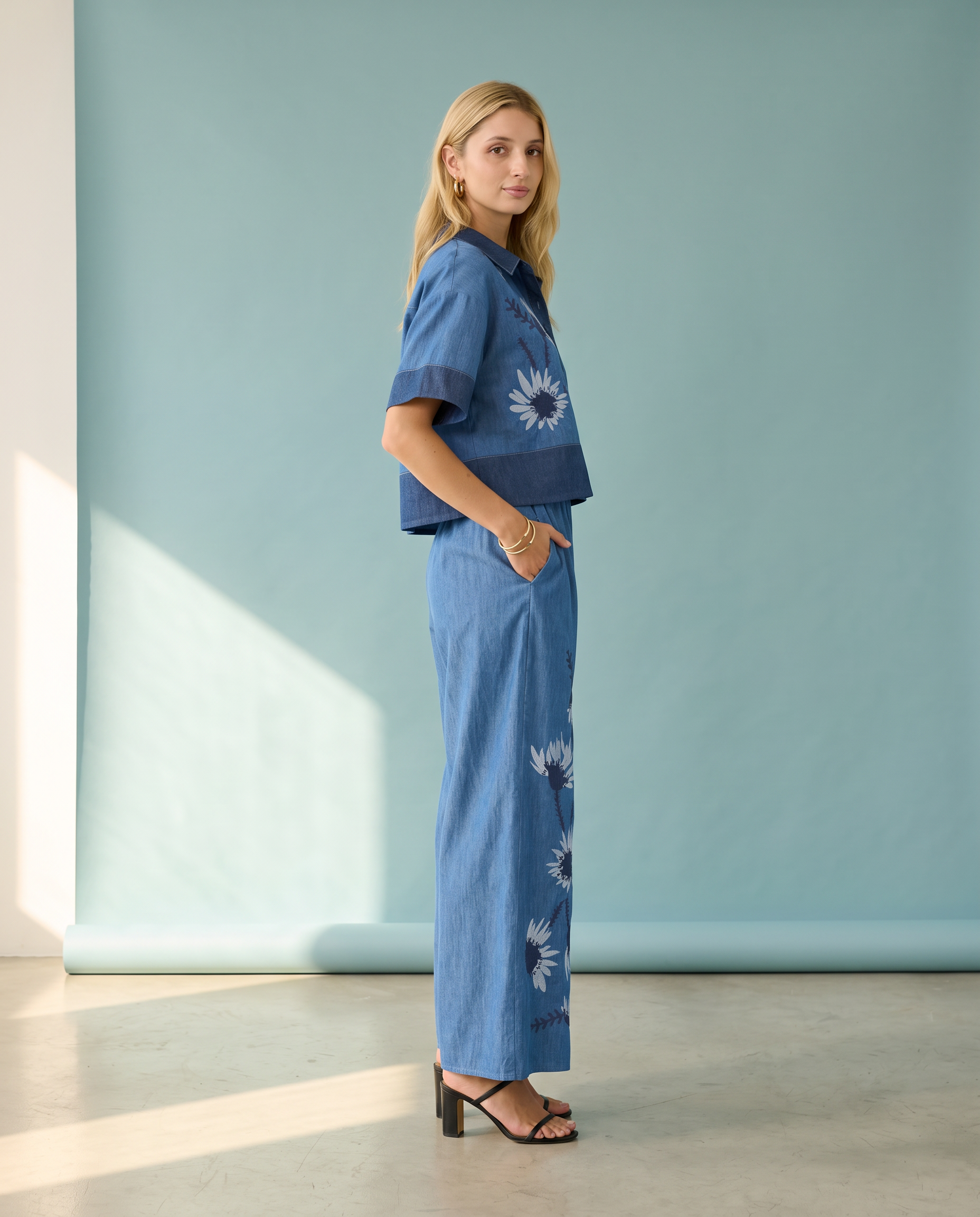 Roxy Chambray Top