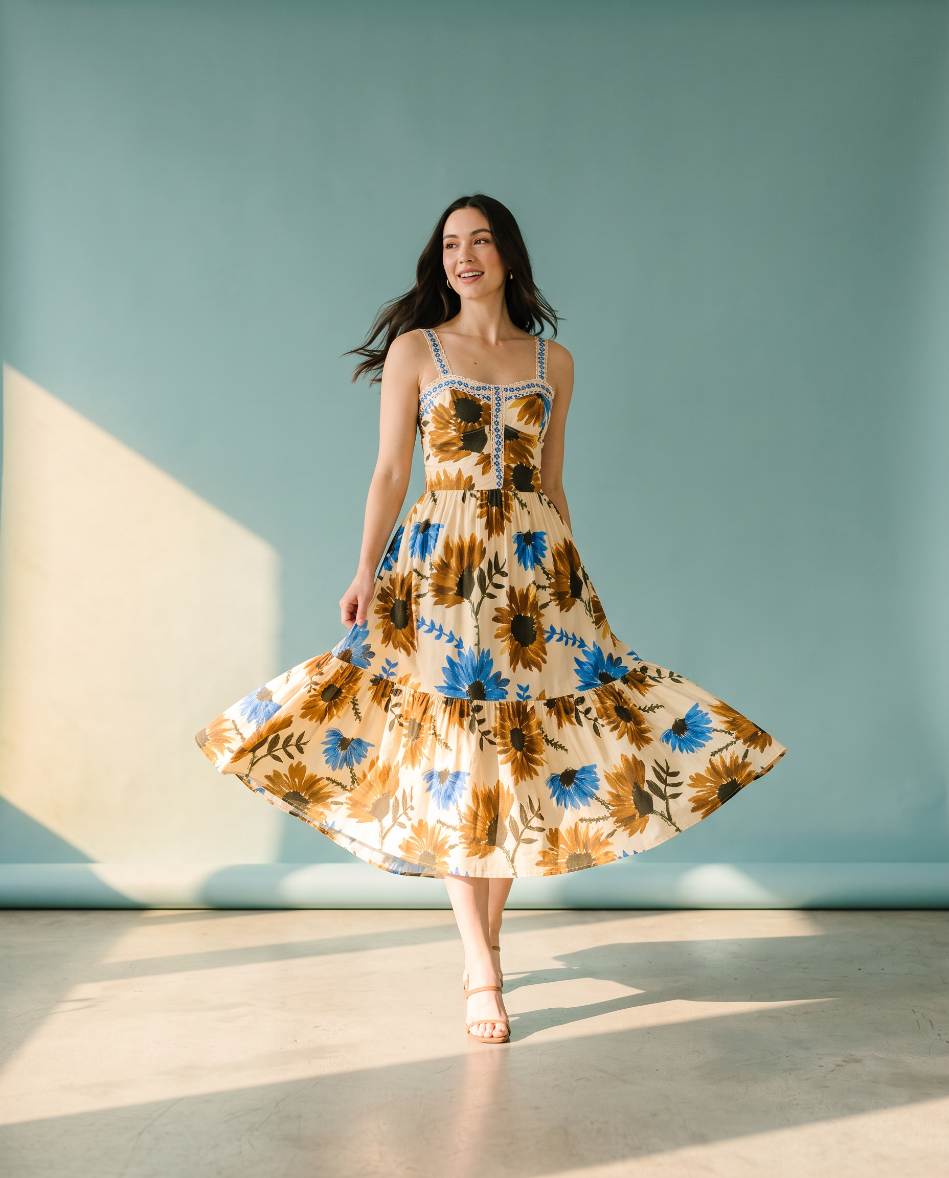 Gianna Sunflower Haze Maxi Dress