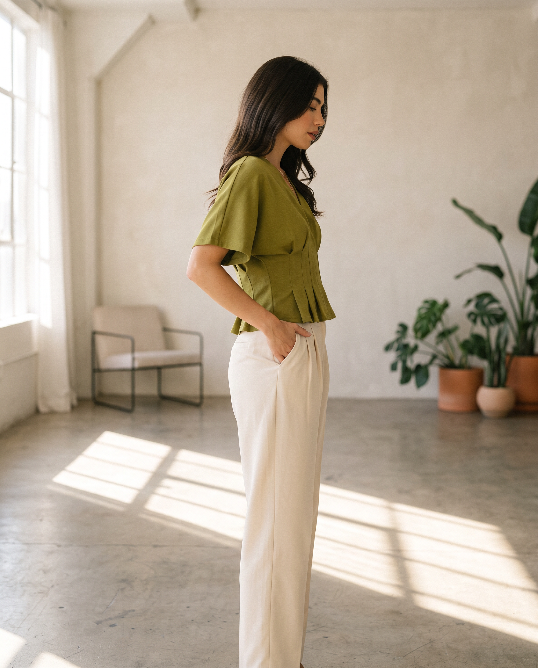 Olive Double-soft Top
