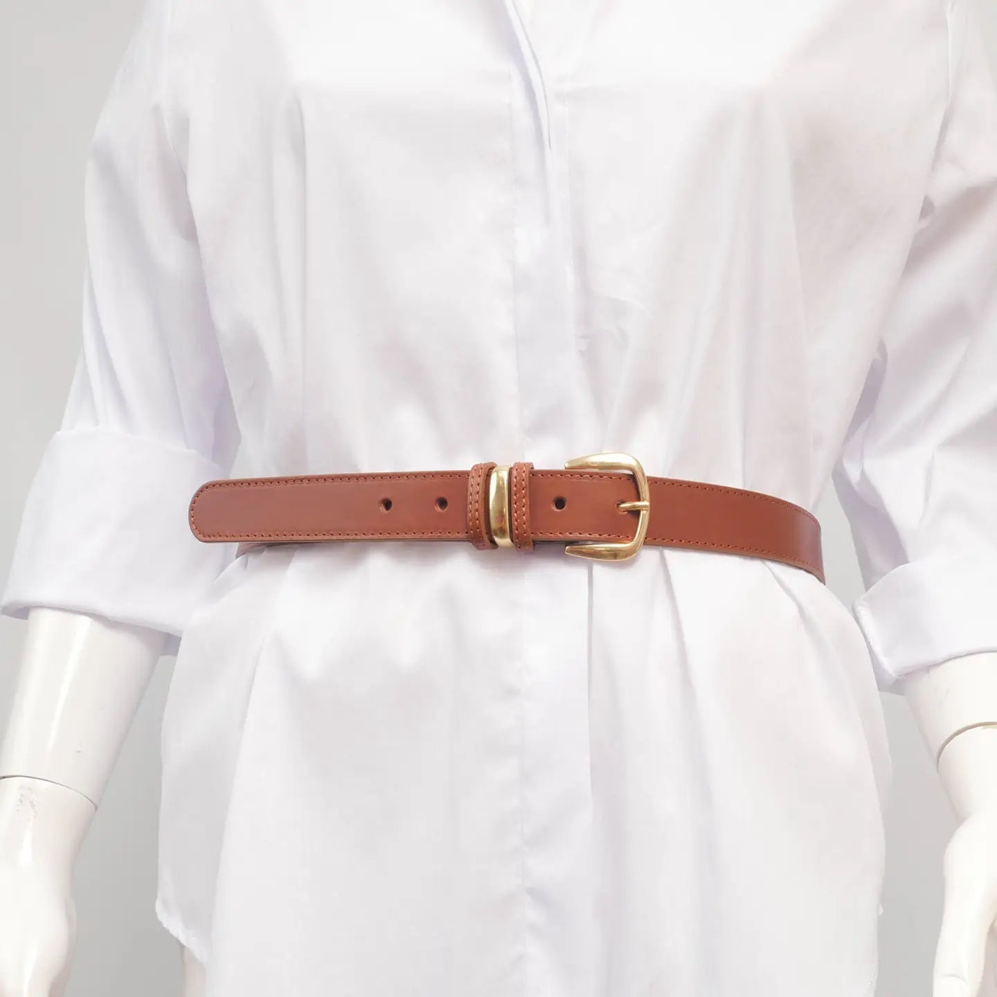 Camel Refined Leather Belt