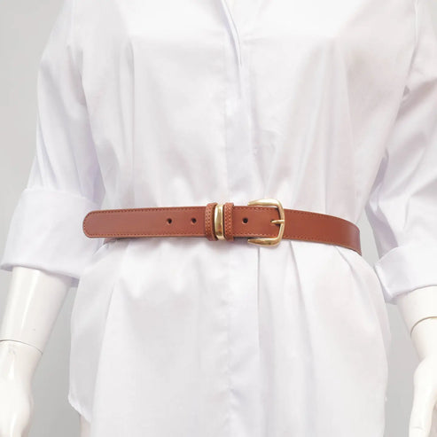 Camel Refined Leather Belt