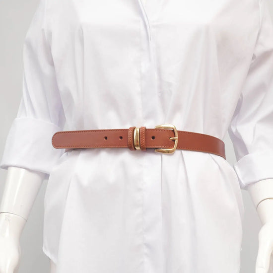 Camel Refined Leather Belt