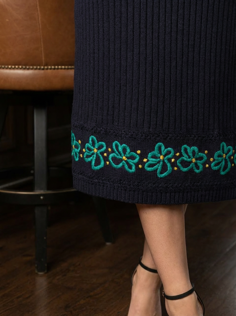 Hand Embroidered Floral Skirt