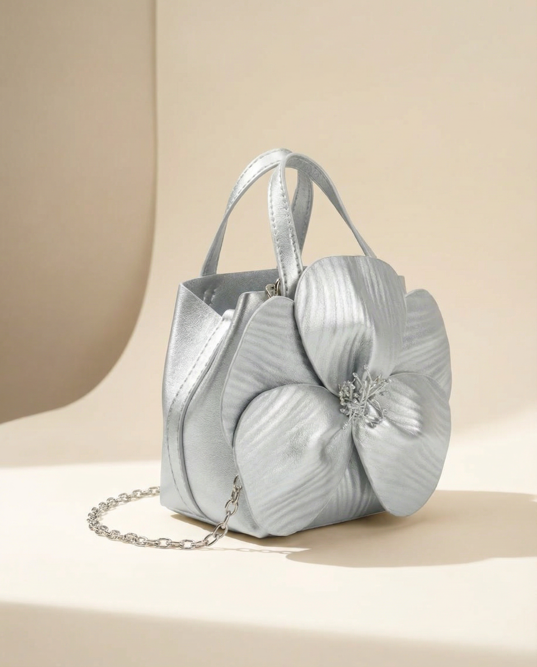 Monroe Flower Vegan Top Handle Bag