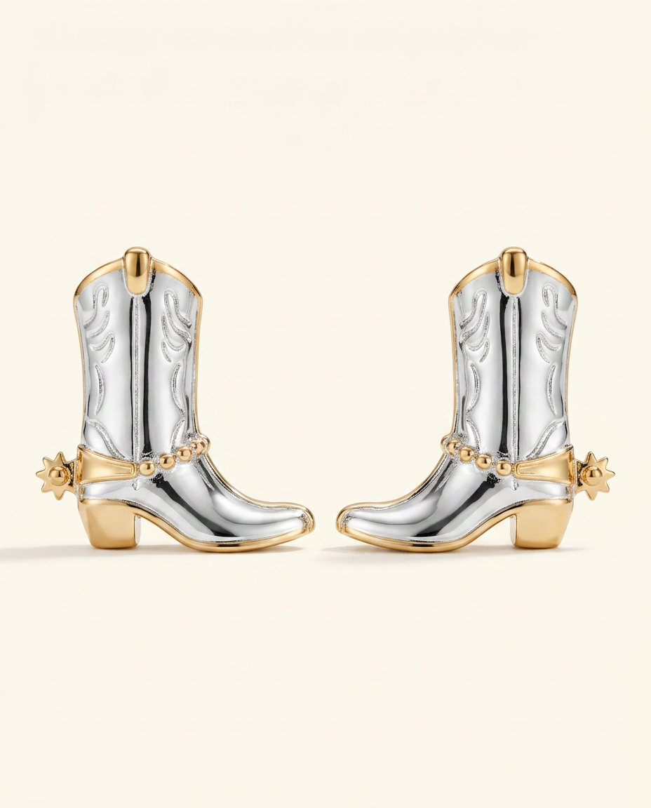 Western Cowgirl Boot Stud Earrings