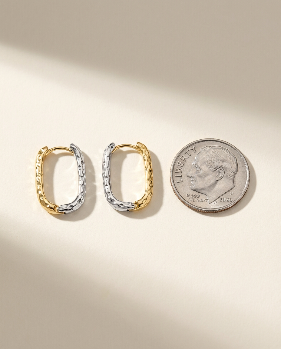 Gold & Silver Reversible Huggie Earrings