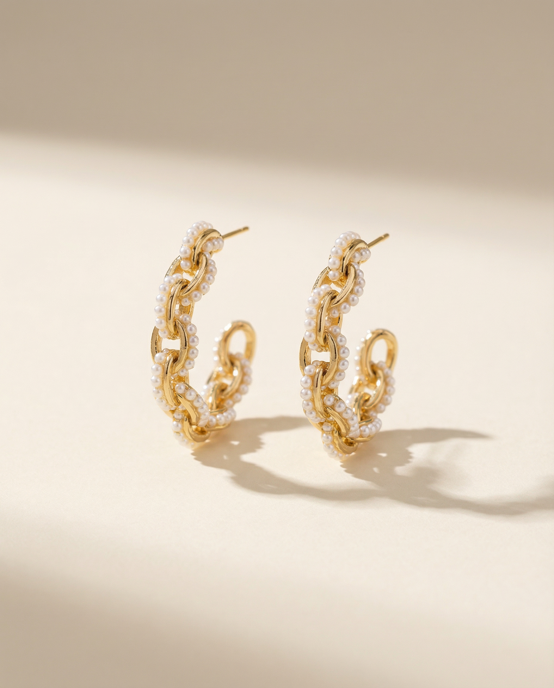 Pearl Link Hoops Sml