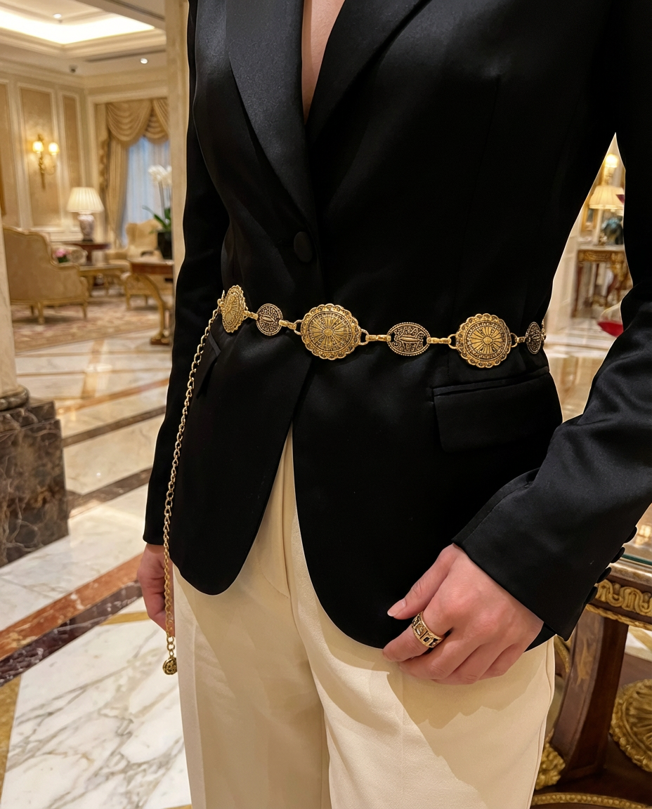 Gold Chain Concho Belt