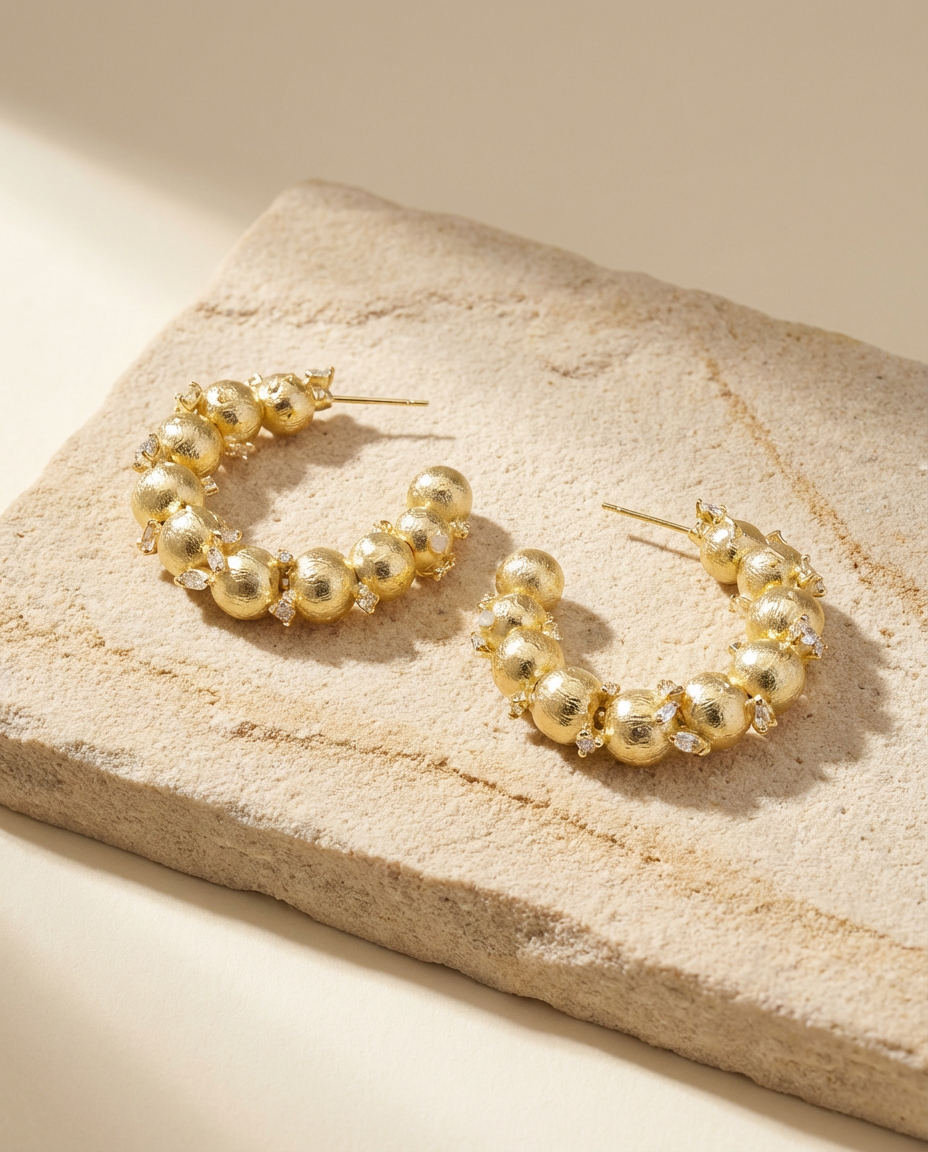 Jean Gold Gem Hoops