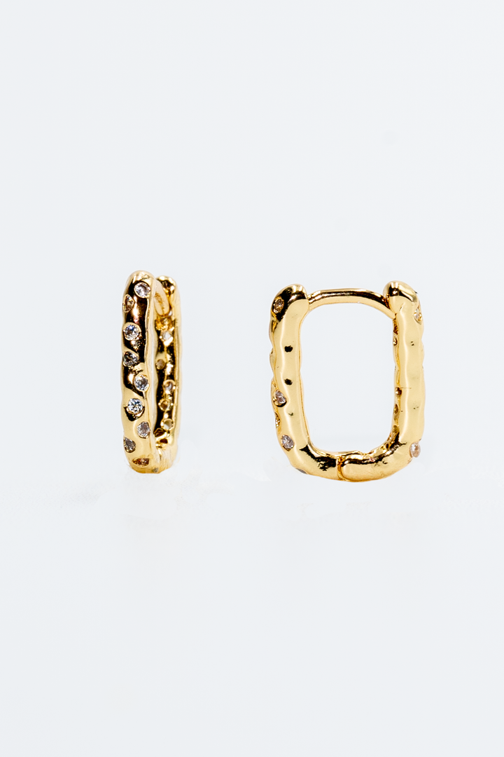 Gold Pavé Huggie Earrings