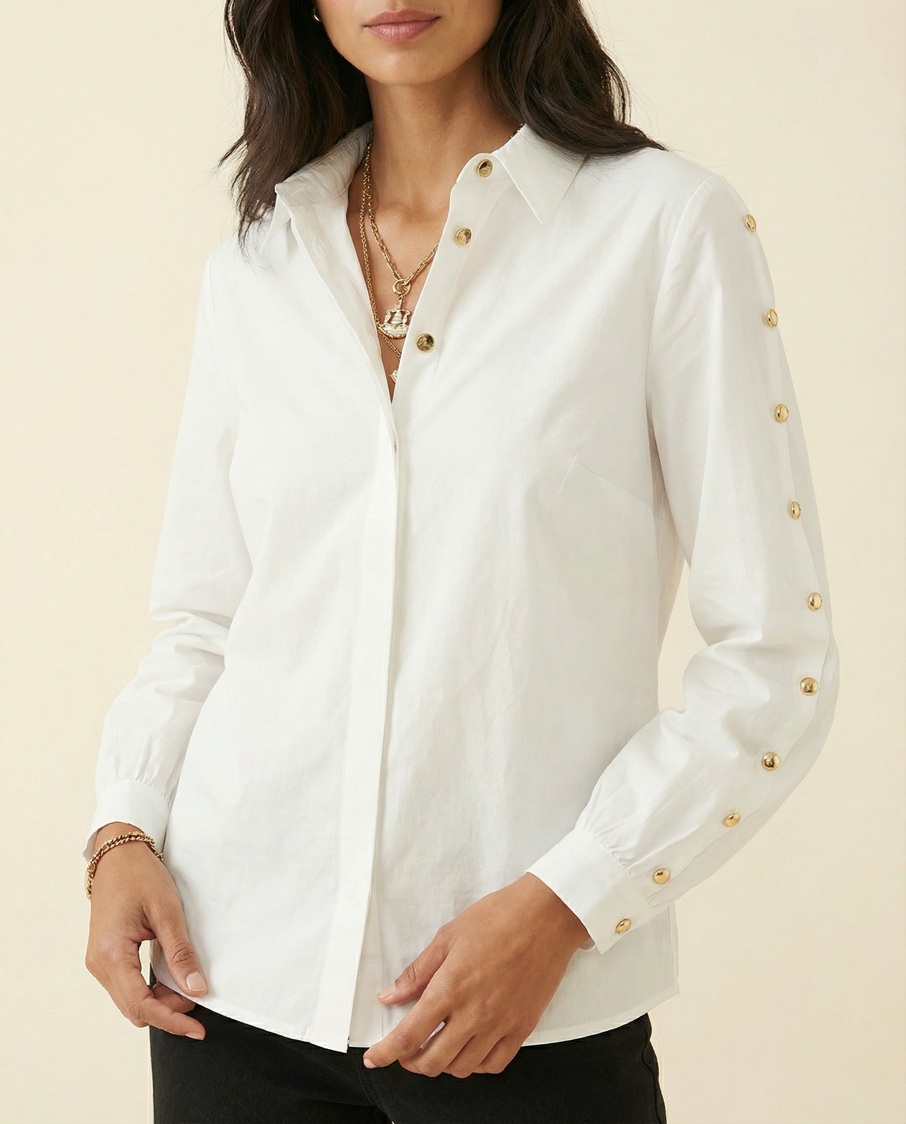 White Studded Marley Blouse