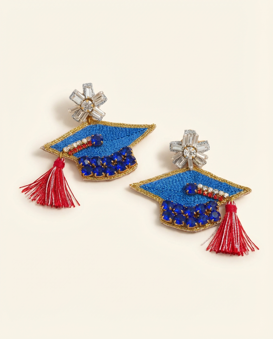 Congrats Grad Blue Earrings