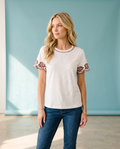 Rust Embroidered Tee