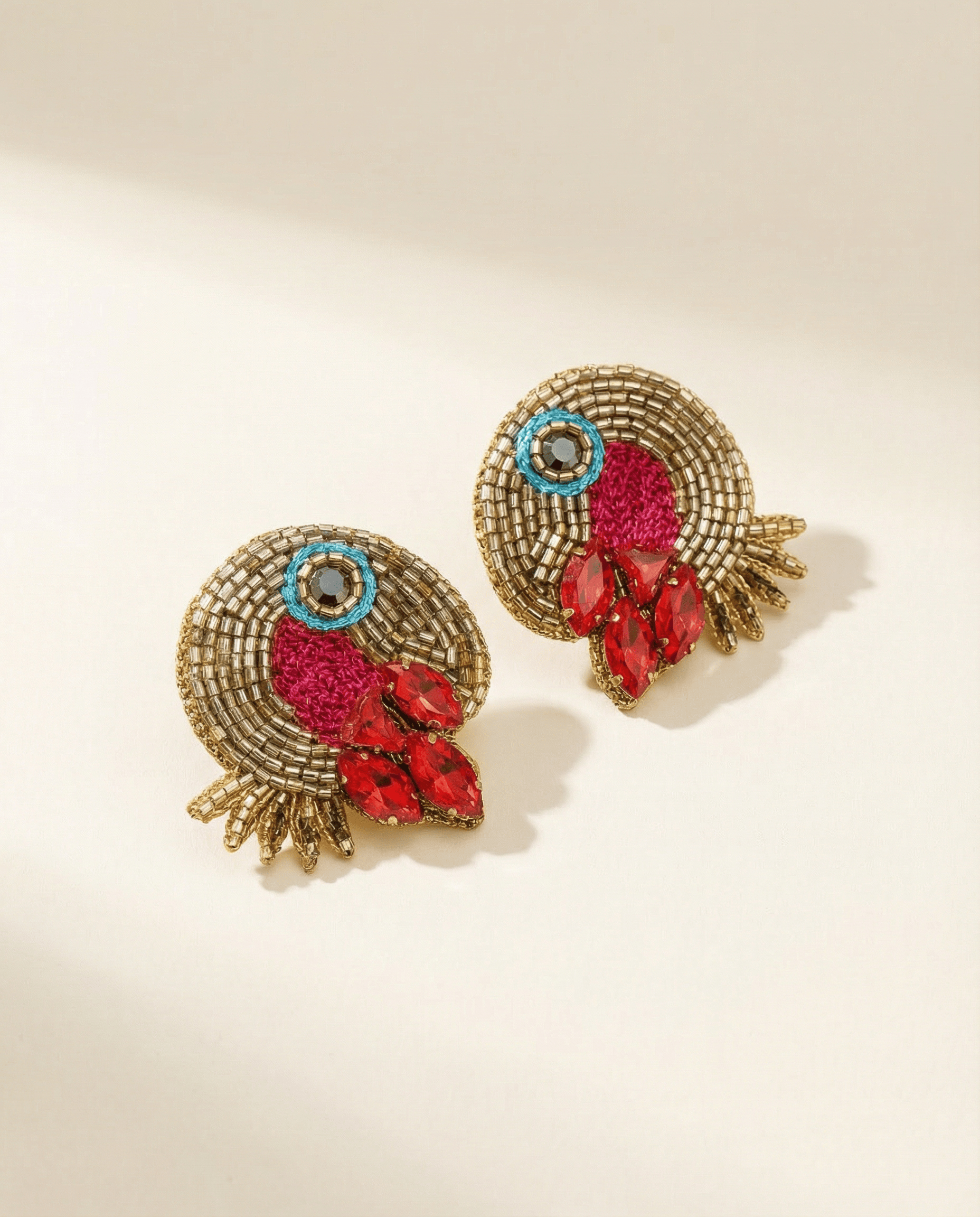 beaded toucan earrings