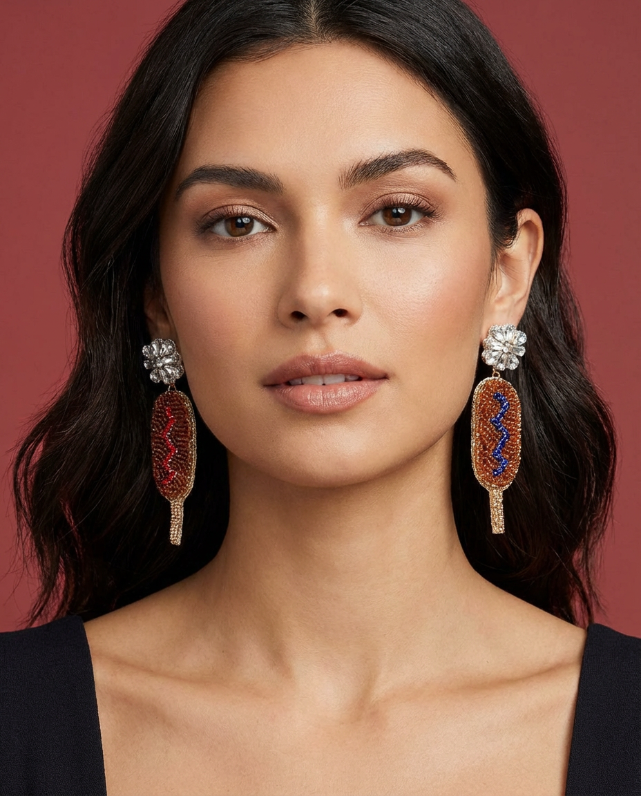 American Corn Dog Earrings