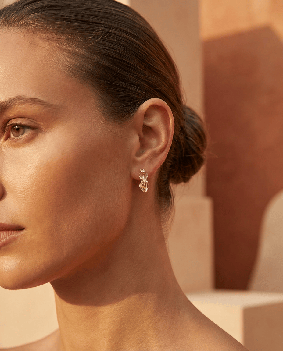 Iridescent Knot Huggies