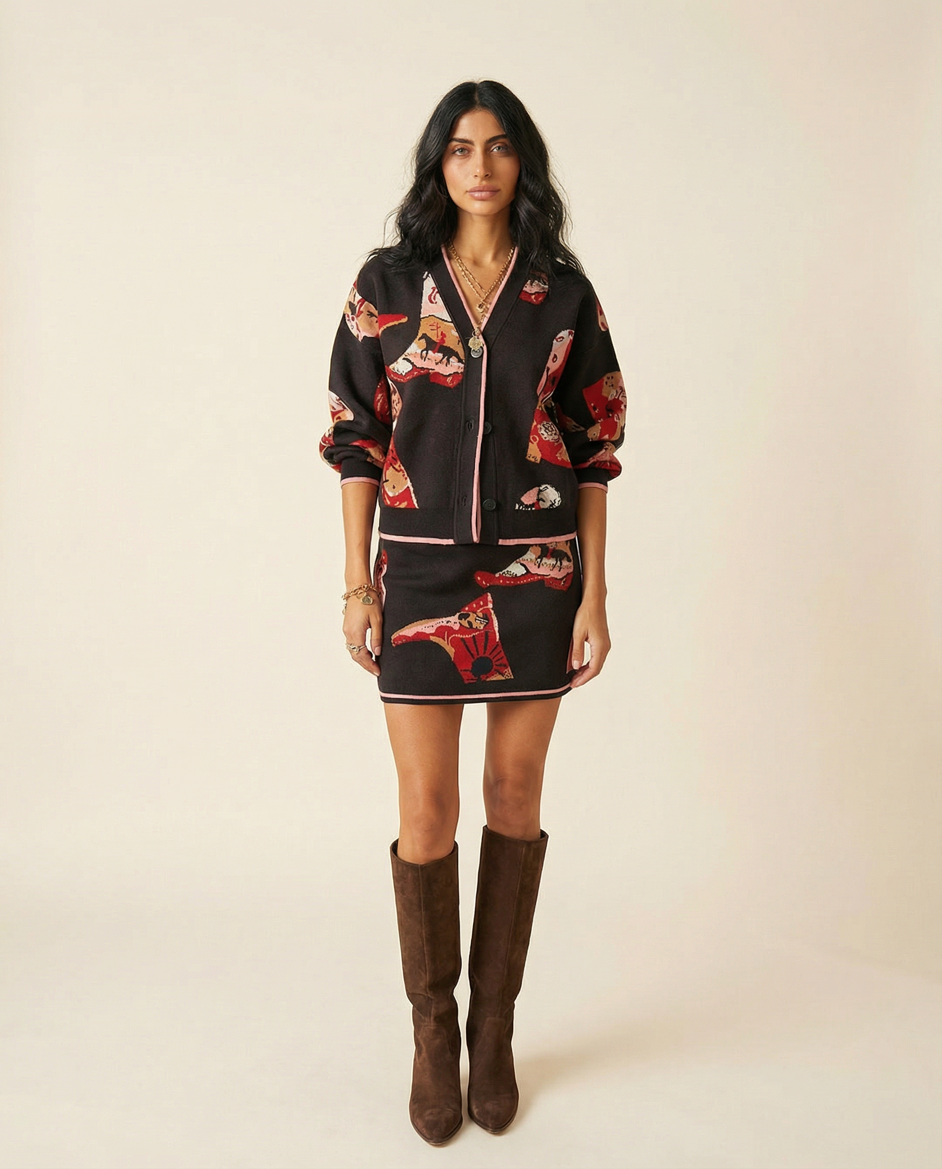 Navy Cowgirl Boot Cardigan