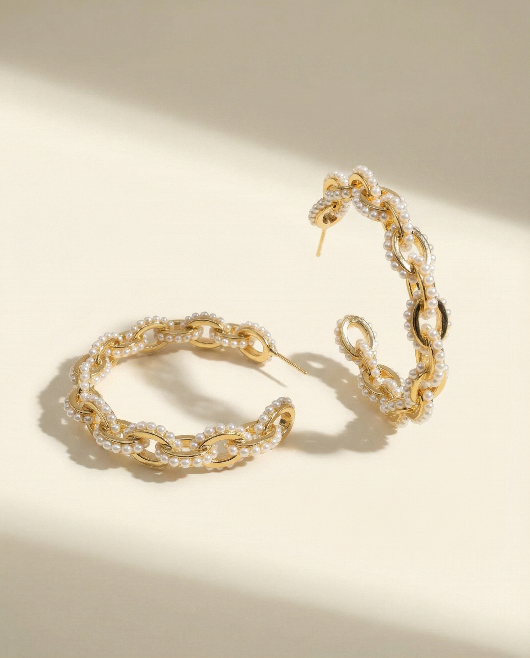 Pearl Link Hoops Lrg