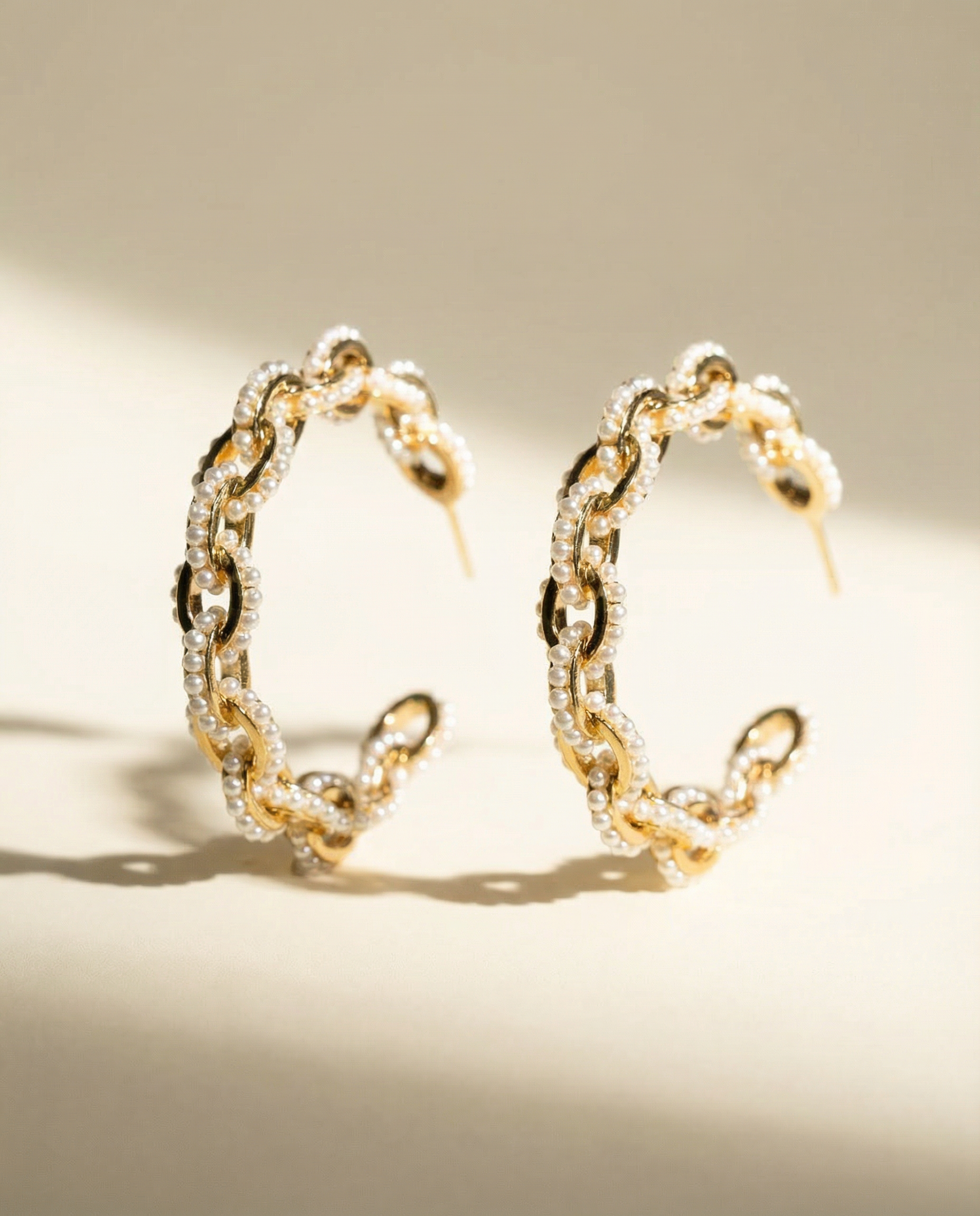 Pearl Link Hoops Lrg