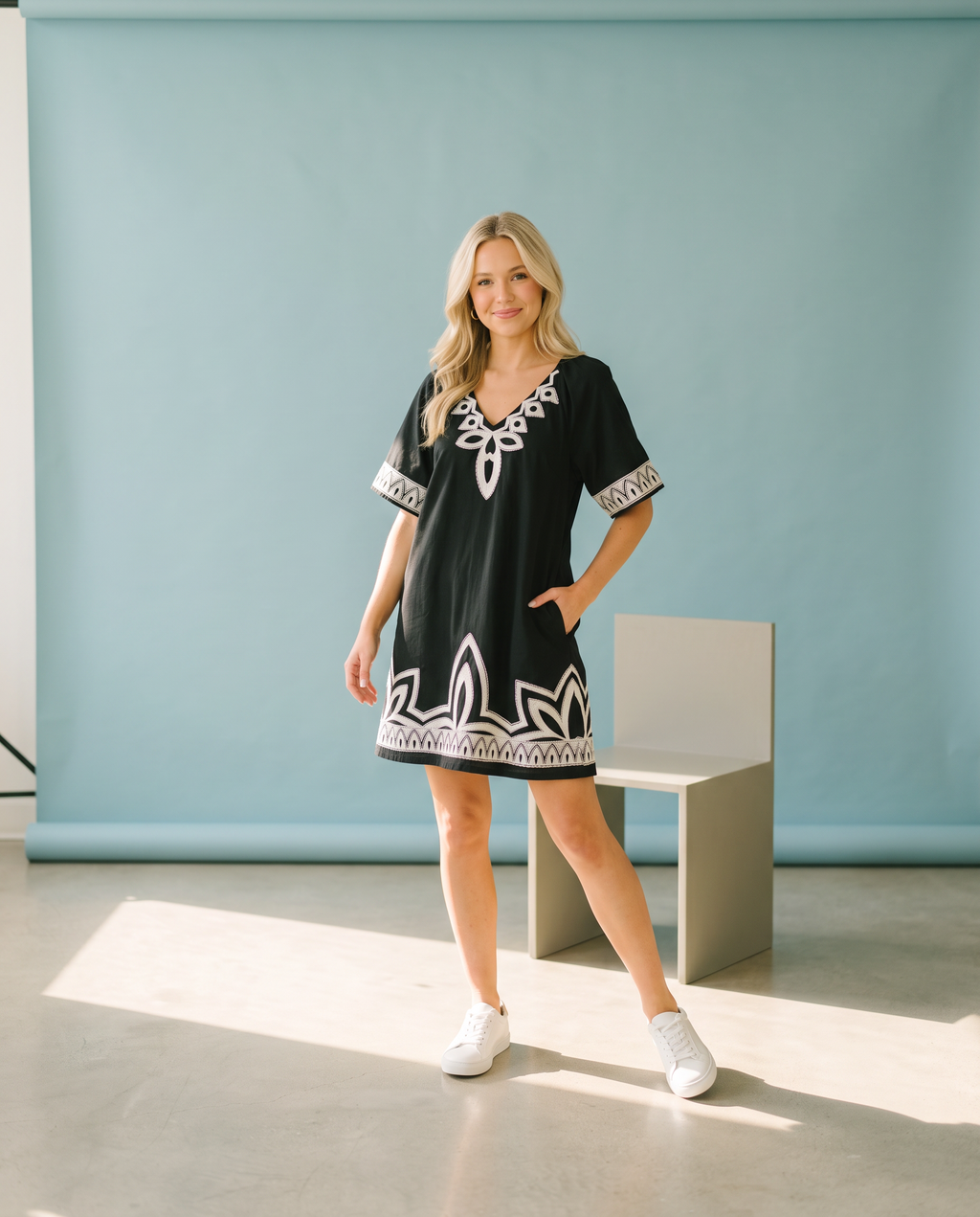 Blackbird Embroidered Dress