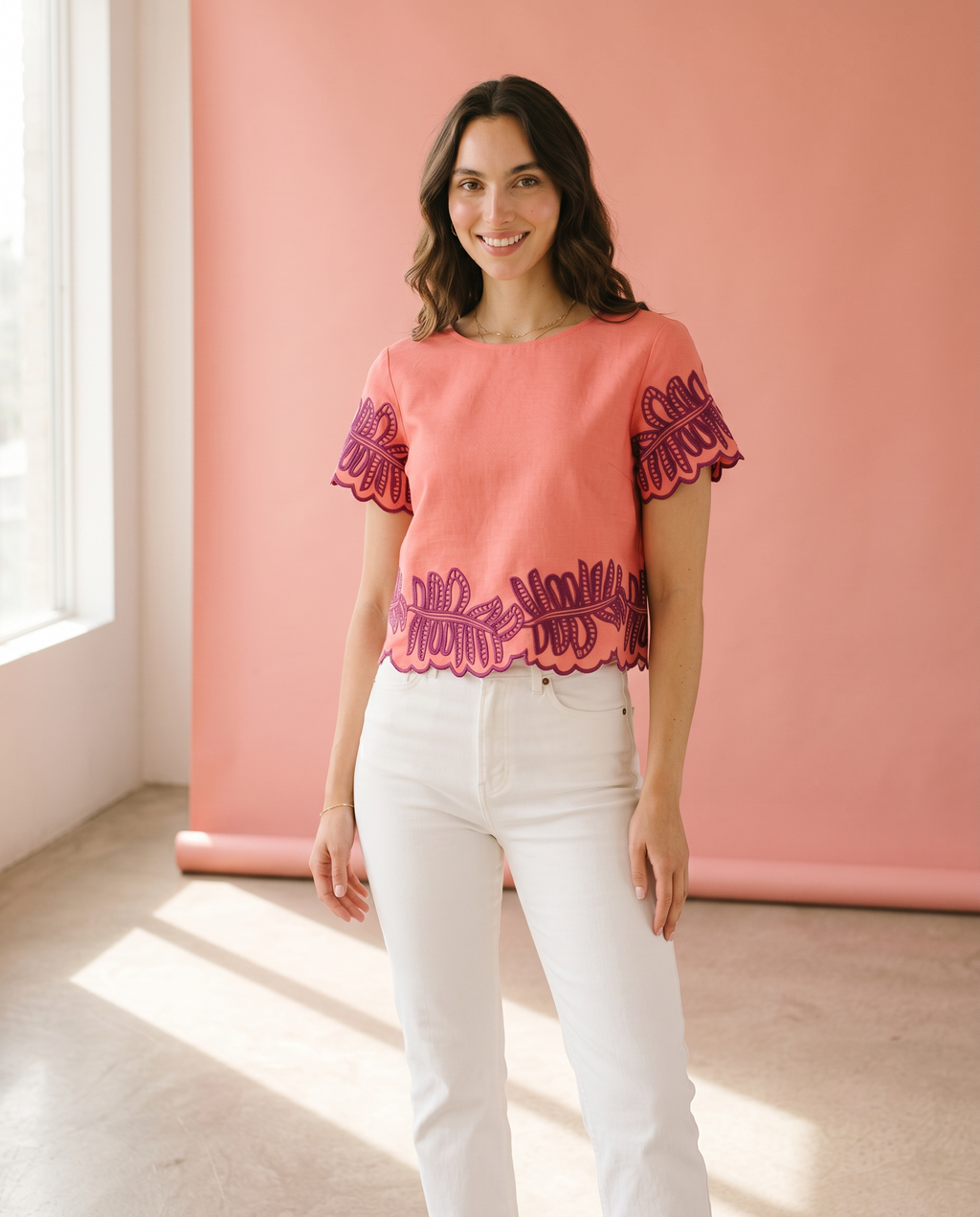 Coral Royal Palm Top