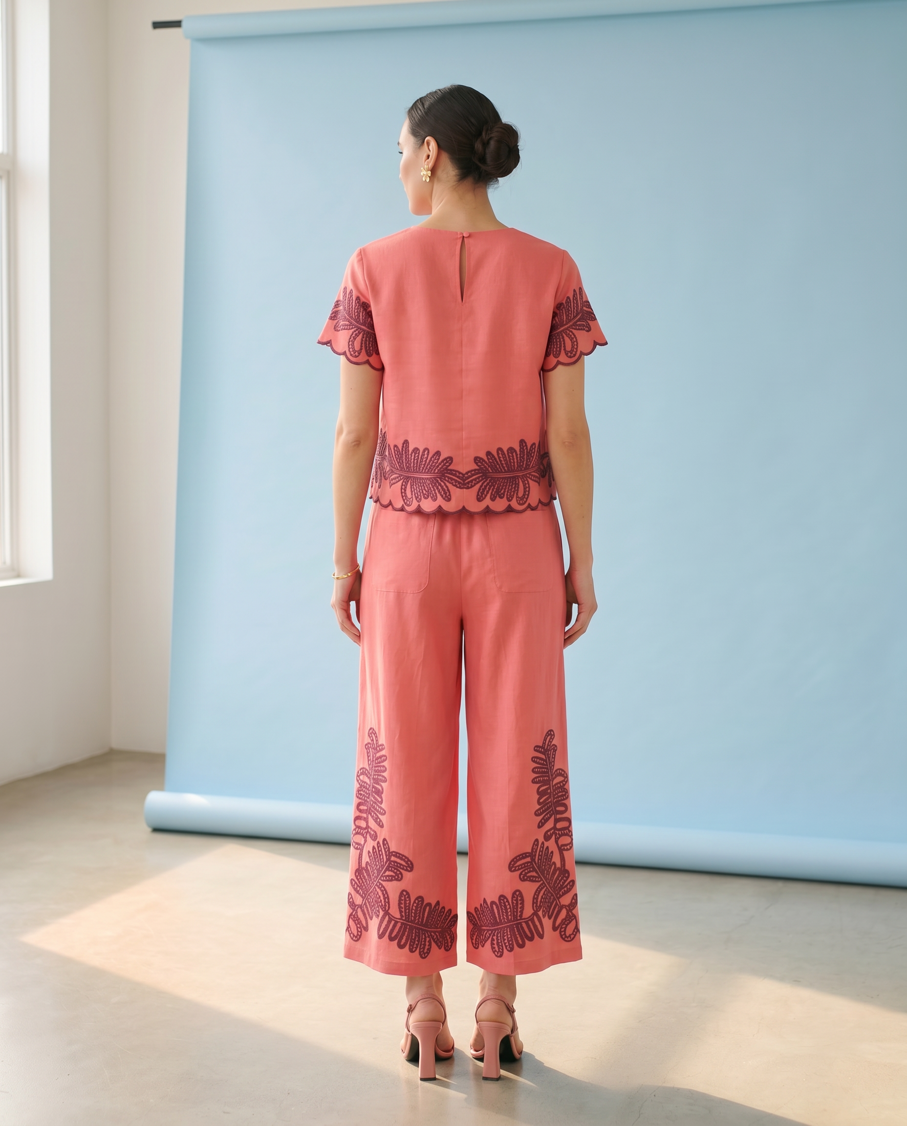 Coral Royal Palm Pants