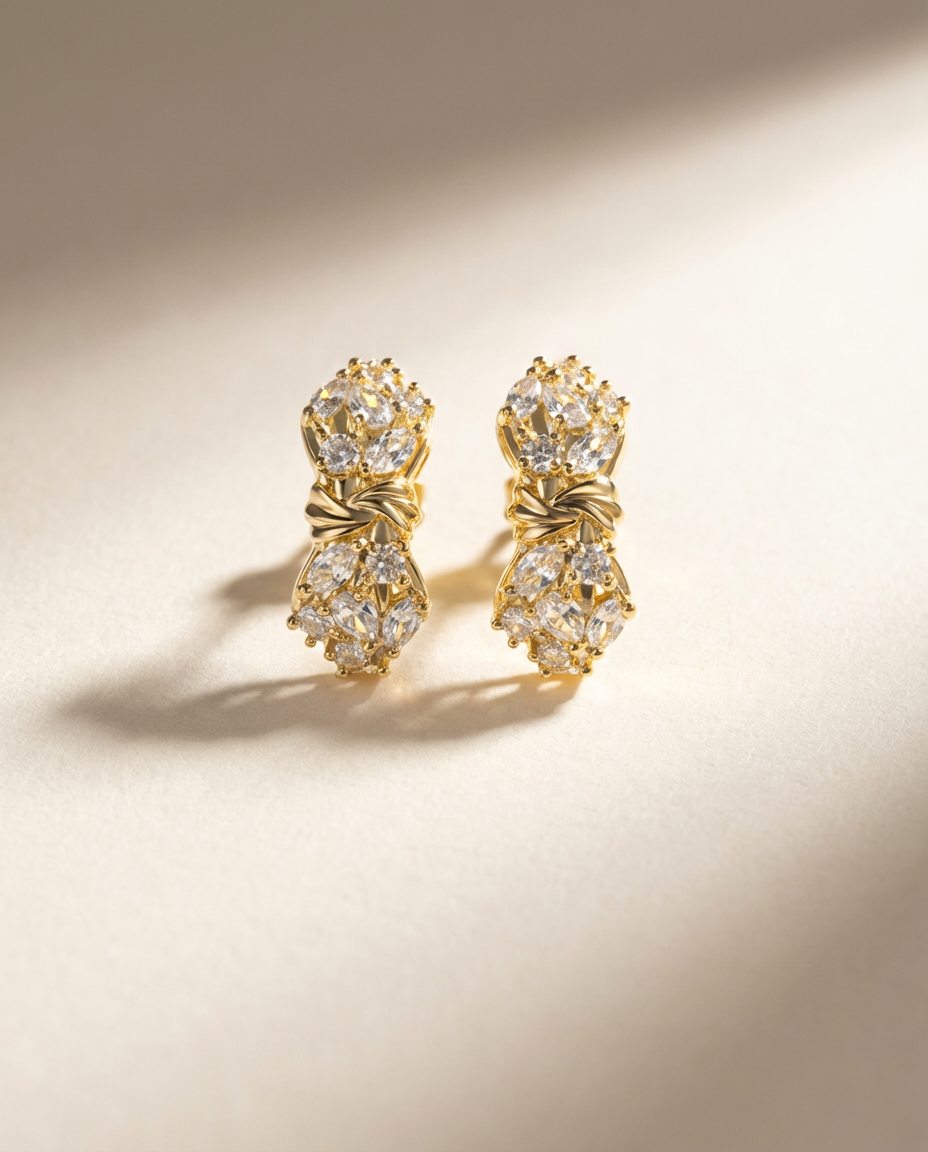 Luxe Medium Gold Knot Hoops