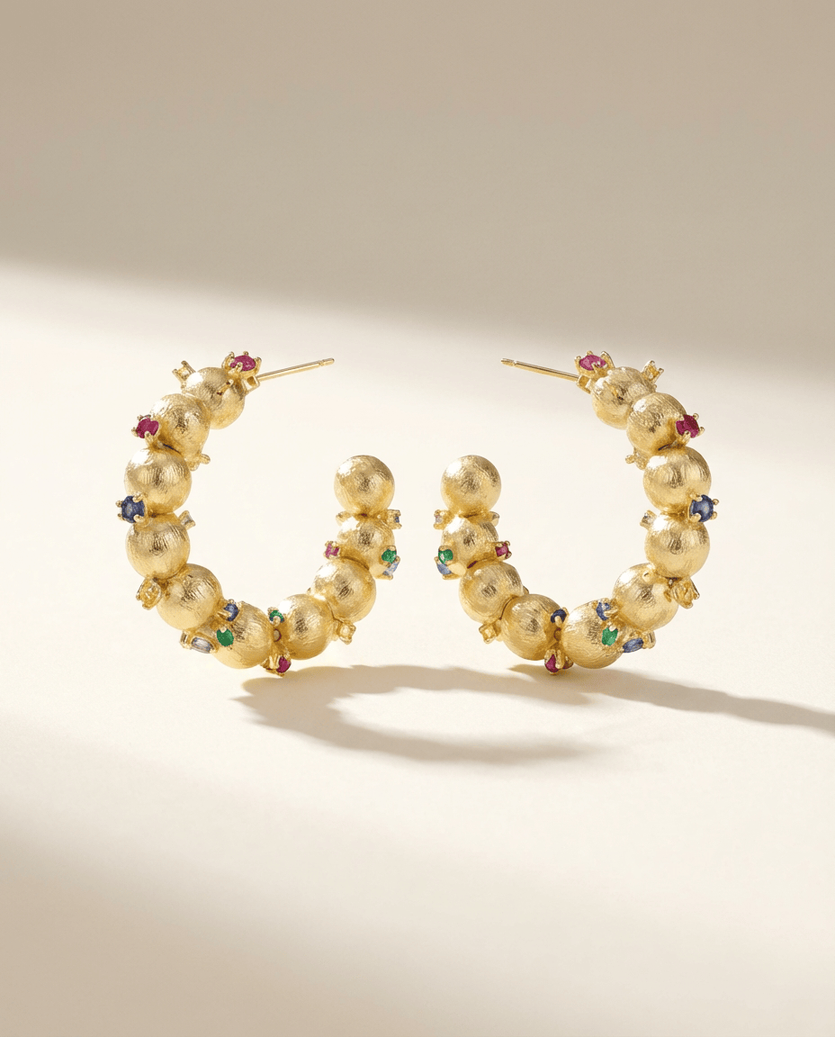 Jean Gold Gem Hoops