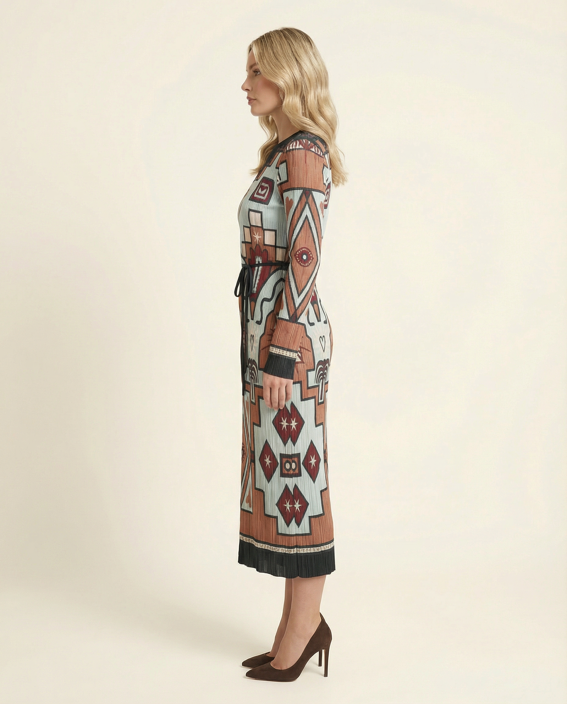 Harmonia Plissé Midi Dress