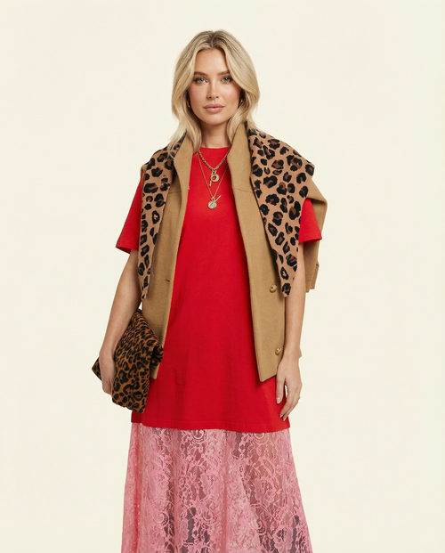 Red & Pink Cara Shirt Dress