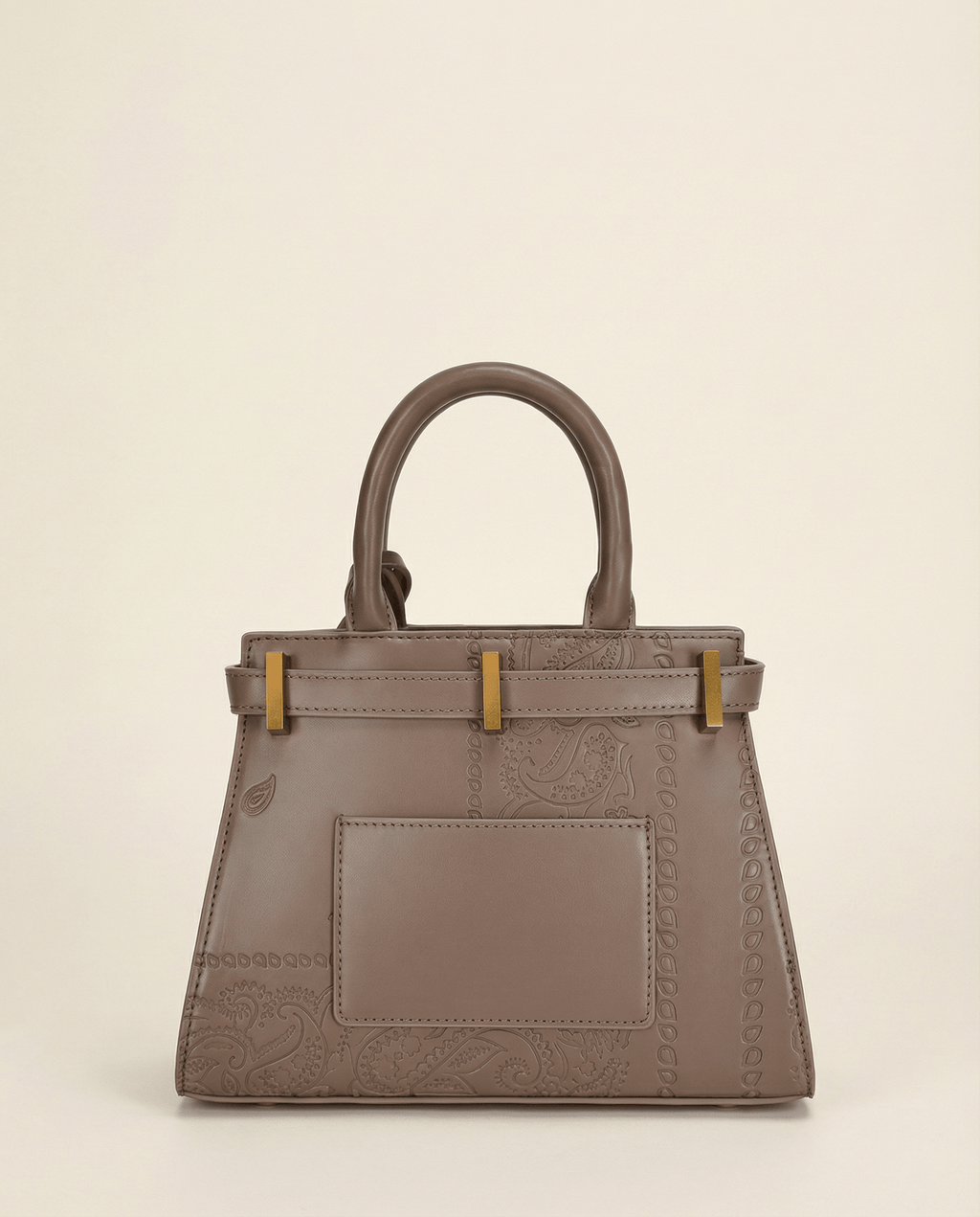 Medium Taupe Paisley Handbag