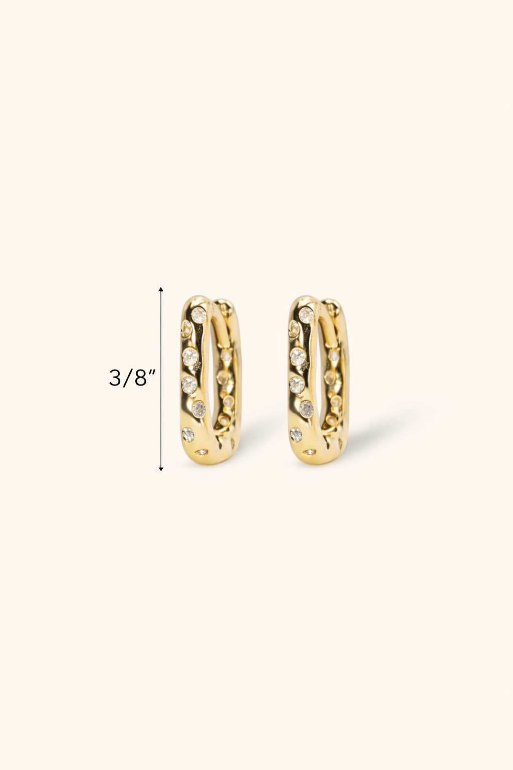 Gold Pavé Huggie Earrings