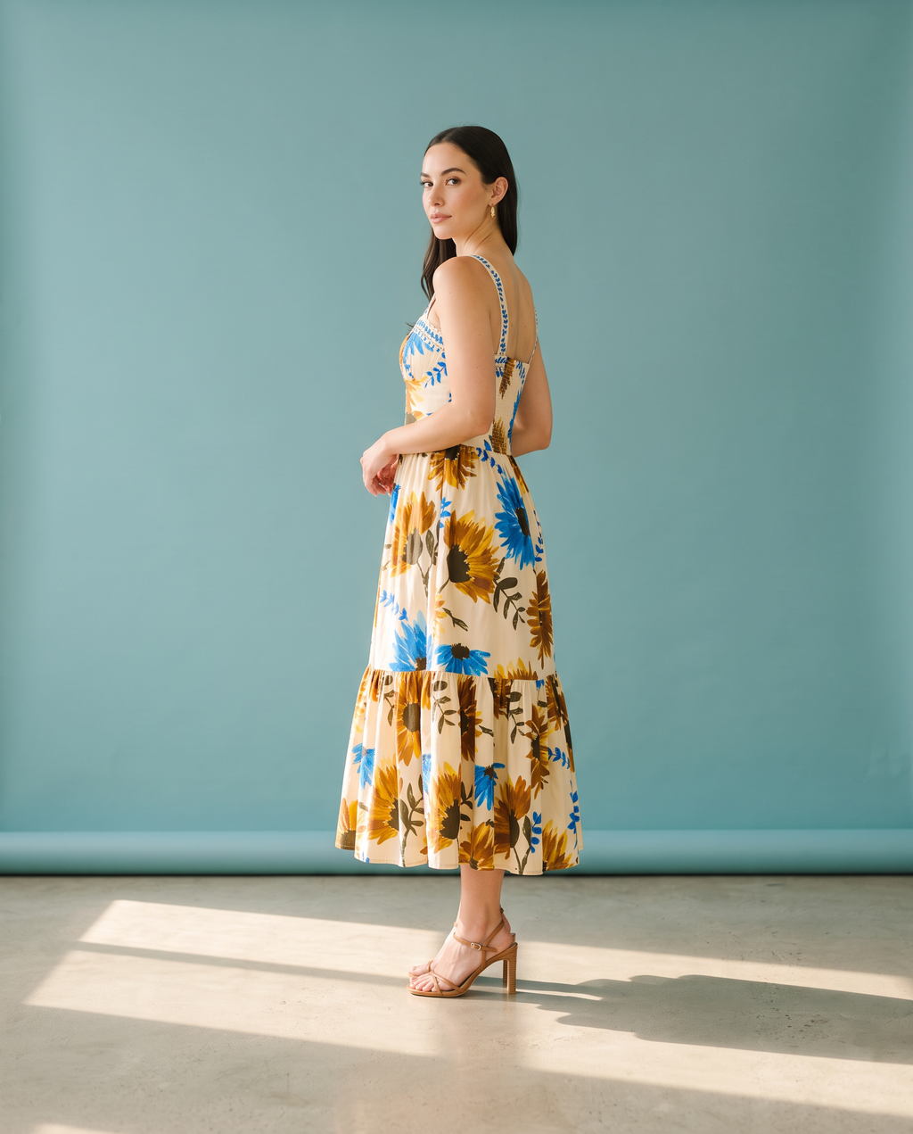 Gianna Sunflower Haze Maxi Dress