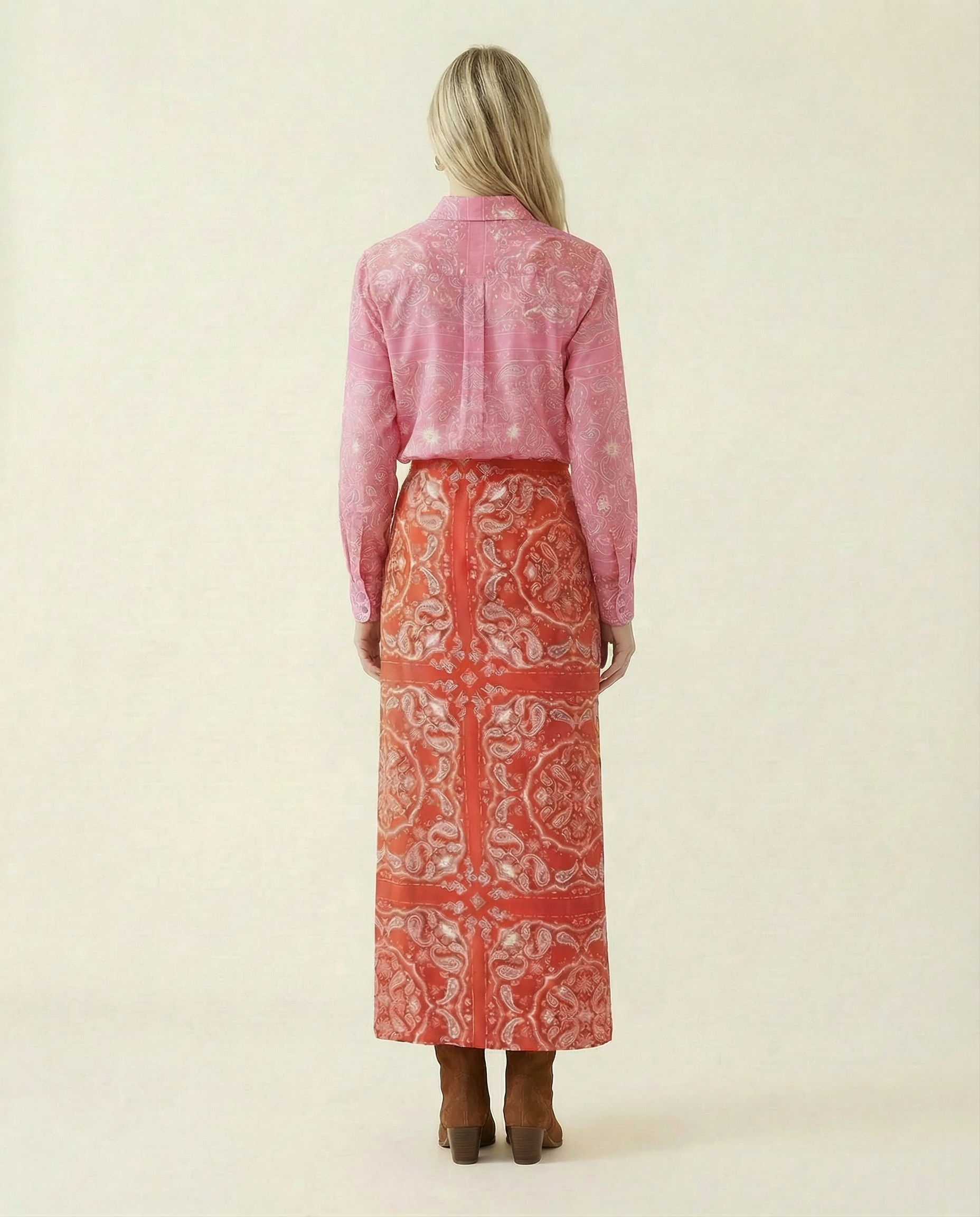 Red Bandana Rib Dorris Skirt