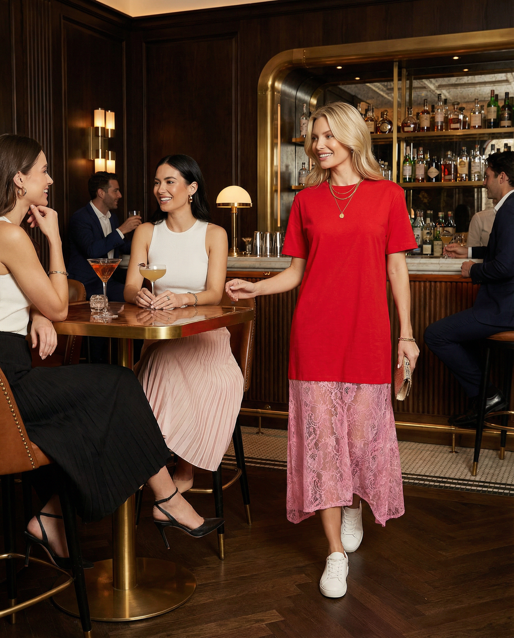 Red & Pink Cara Shirt Dress