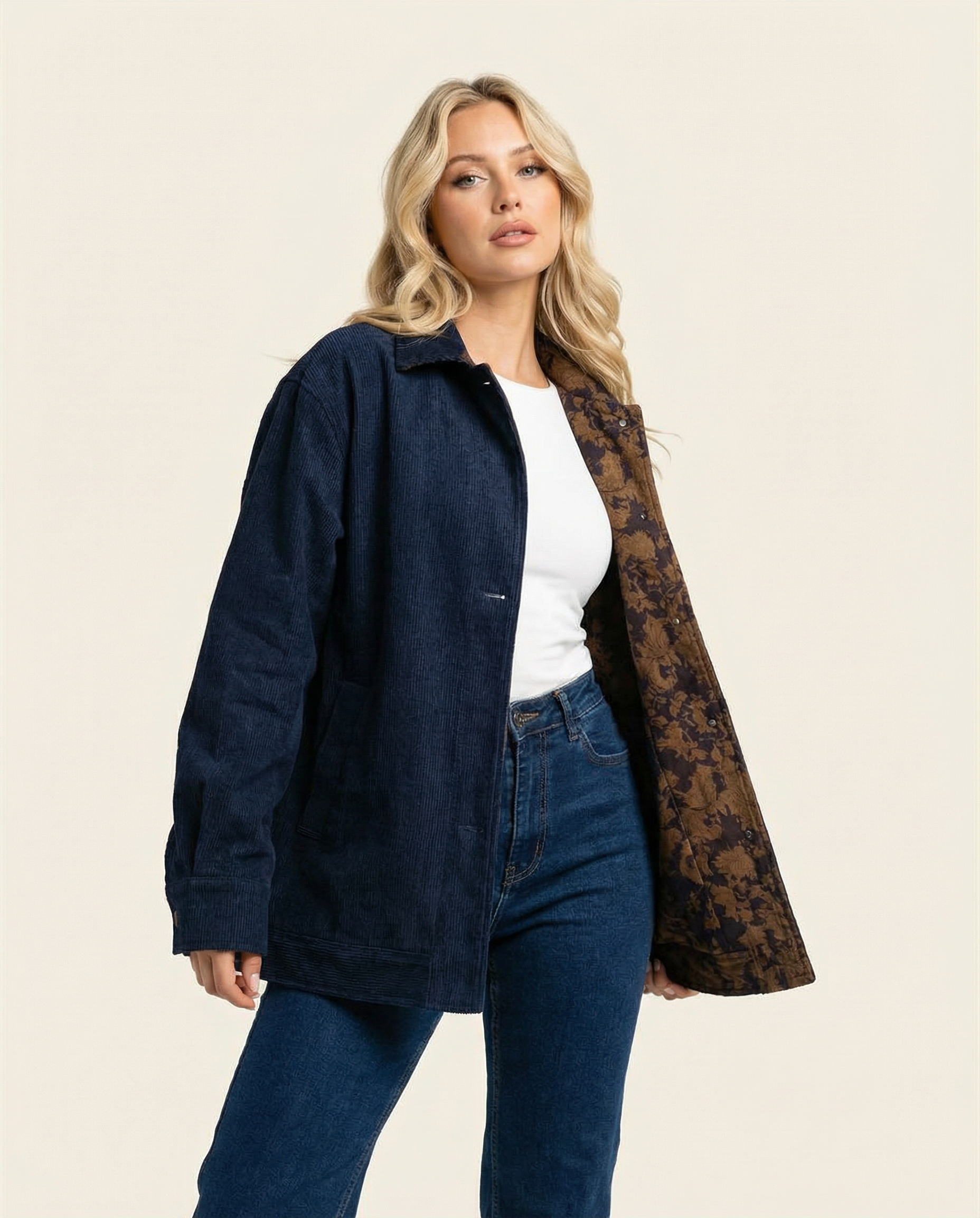 Reversible Barn Jacket with Jacquard Print