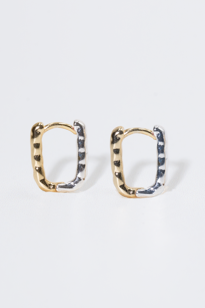 Gold & Silver Reversible Huggie Earrings