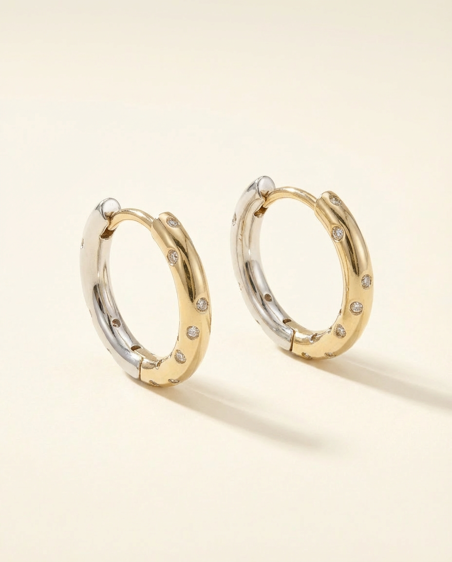 Pavé Two Hue Reversible Hoops