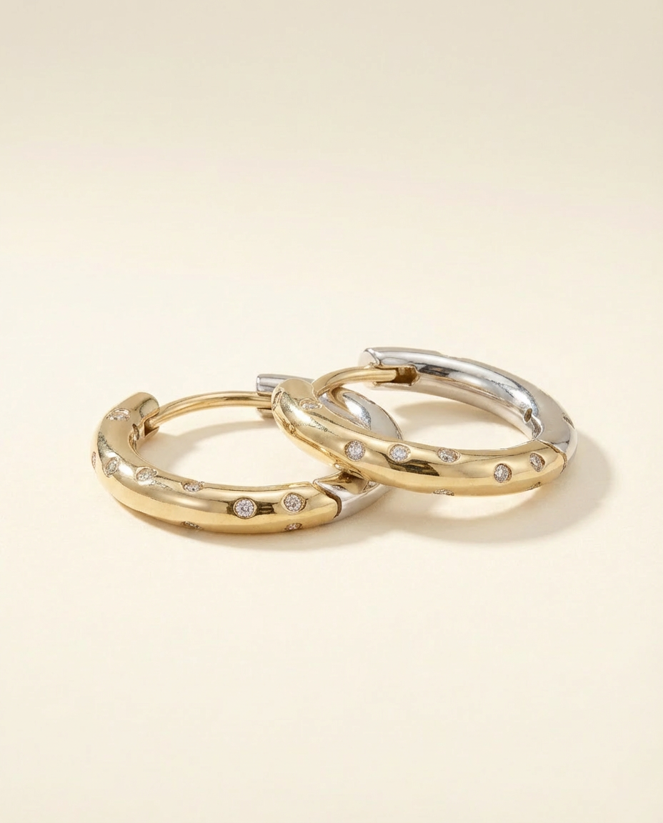 Pavé Two Hue Reversible Hoops