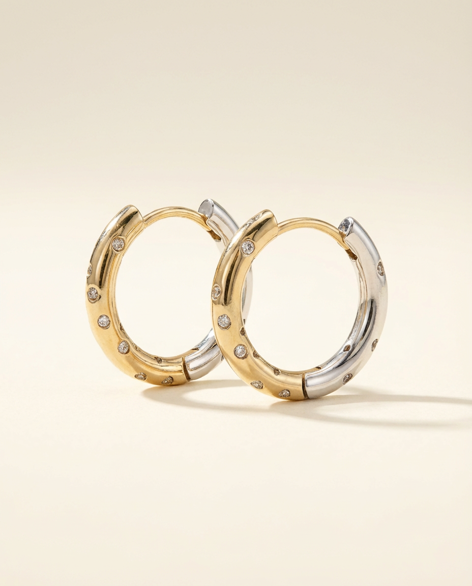 Pavé Two Hue Reversible Hoops