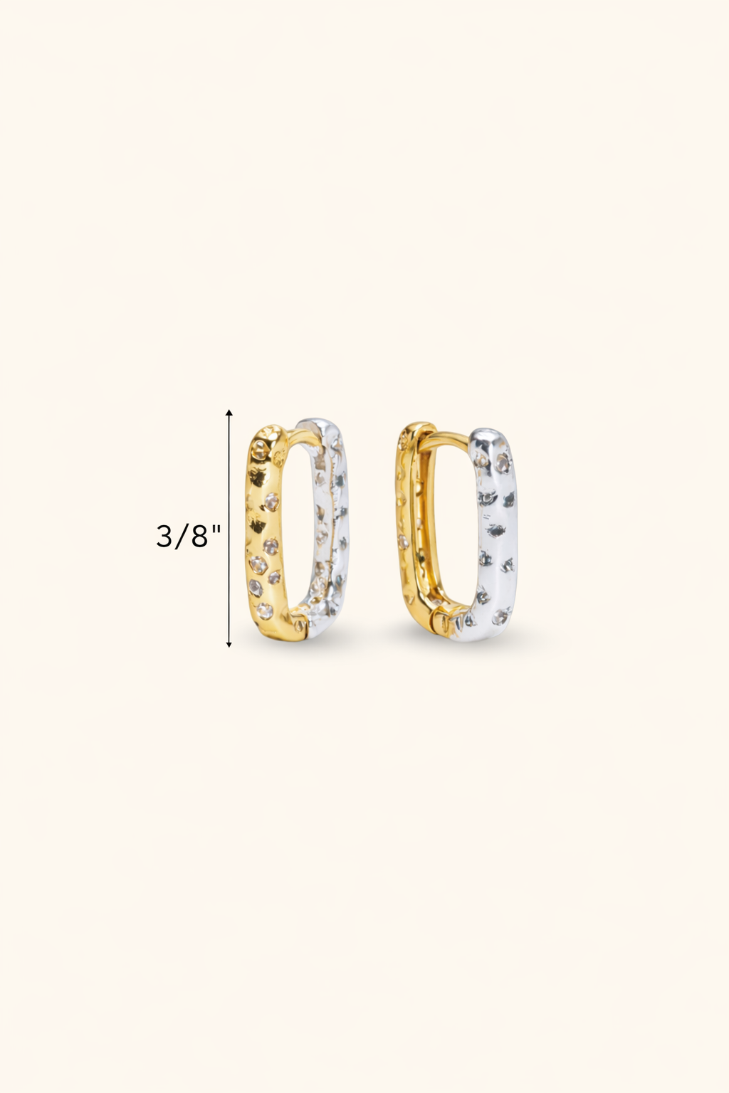 Gold & Silver Pavé Reversible Huggie Earrings