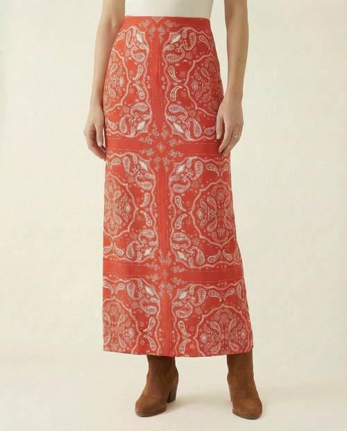 Red Bandana Rib Dorris Skirt