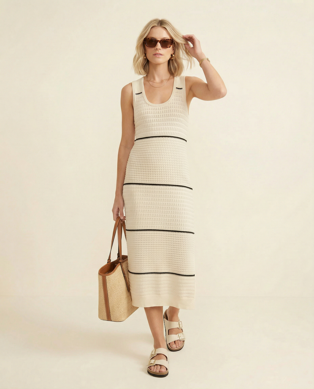 Scott Scoop Neck Midi Dress