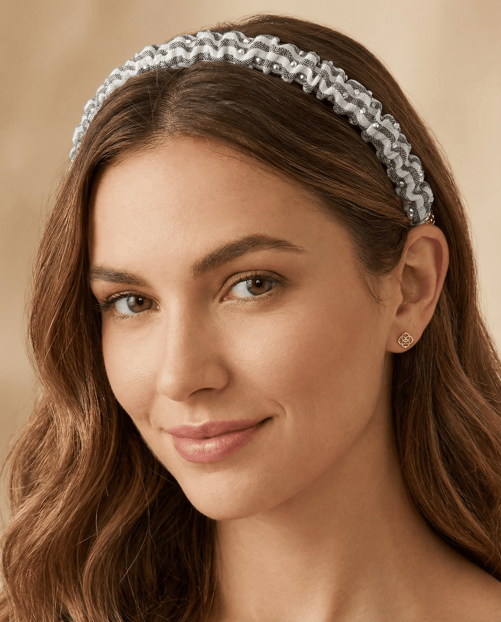 Jet Seersucker Jessie Crystal Path Headband