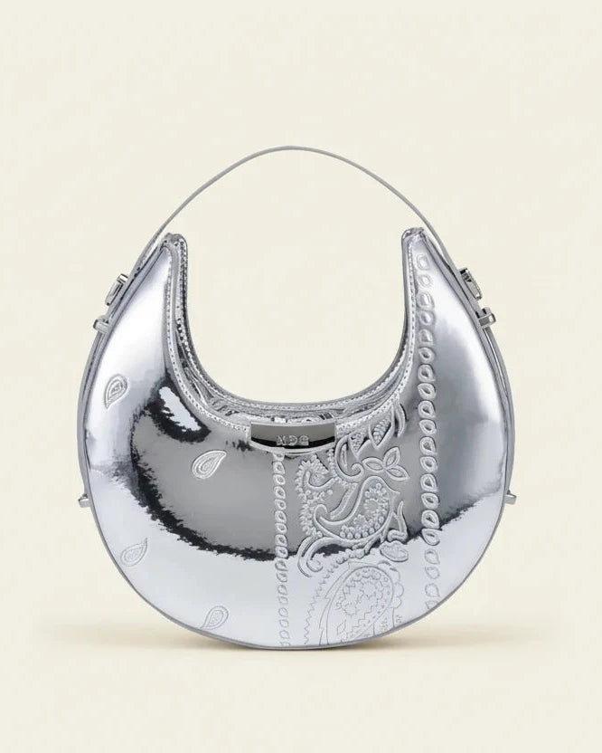 Silver Paisley Luna Bag