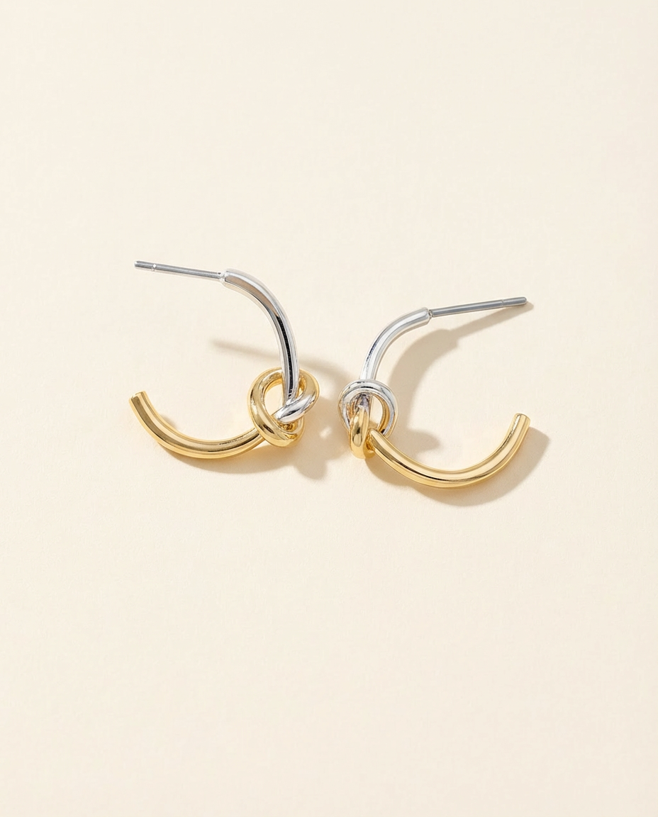 Twilight Knot Mixed Metal Earrings