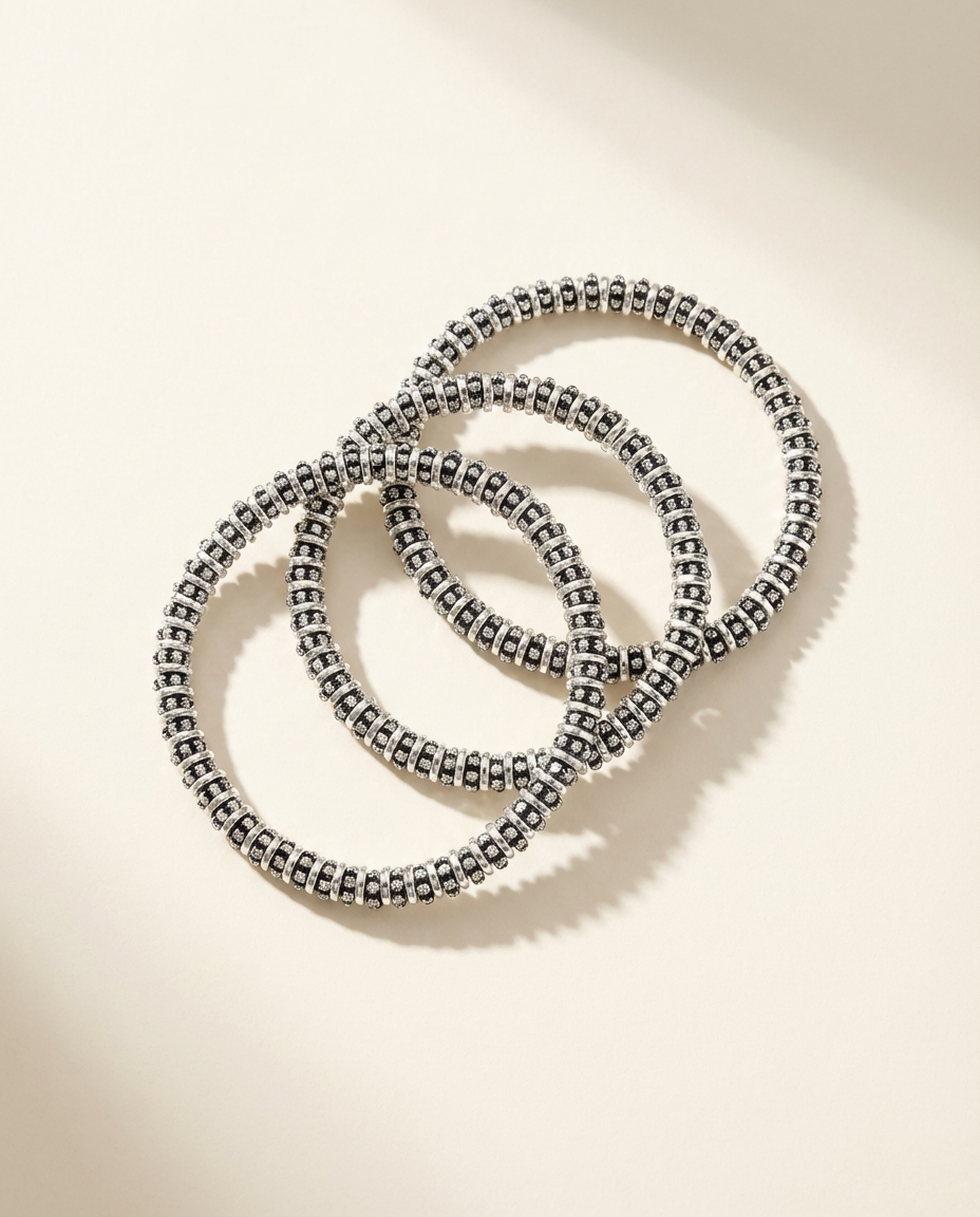 Caviar Silver Bracelet